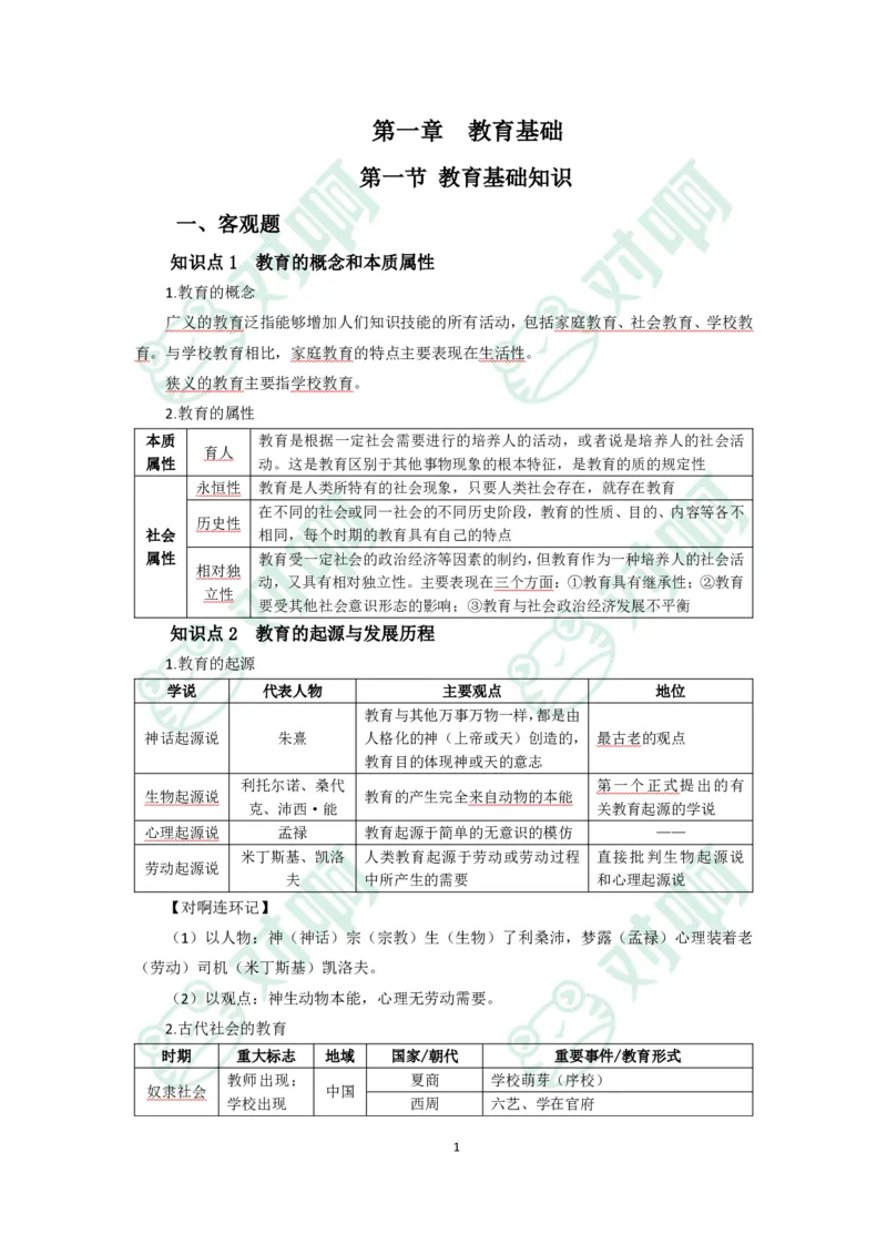 小学教育教学知识与能力考前必备知识清单&middot;小学_4-教培资料-26年最新资料-同步更新_科一科二电子资料合集中小幼（笔记真题知识点汇总等）文件多，按需保存_高频考点专项