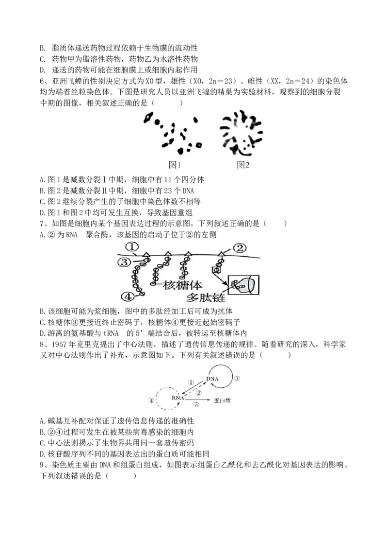 江苏省无锡市澄宜六校2025-2026学年高三上学期10月生物试题_251109江苏省无锡市澄宜六校2025-2026学年高三上学期10月学情调研（全科）