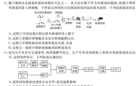 山西省2024-2025学年高二下学期期末考试生物_2025年7月_250715山西省金太阳2024-2025学年高二下学期期末考试（25-568B）（全科）