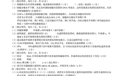 生物答案_12026年试卷教辅资源等多个文件_251118安徽1号卷&middot;A10联盟2026届高三上学期11月期中质量检测（全科）