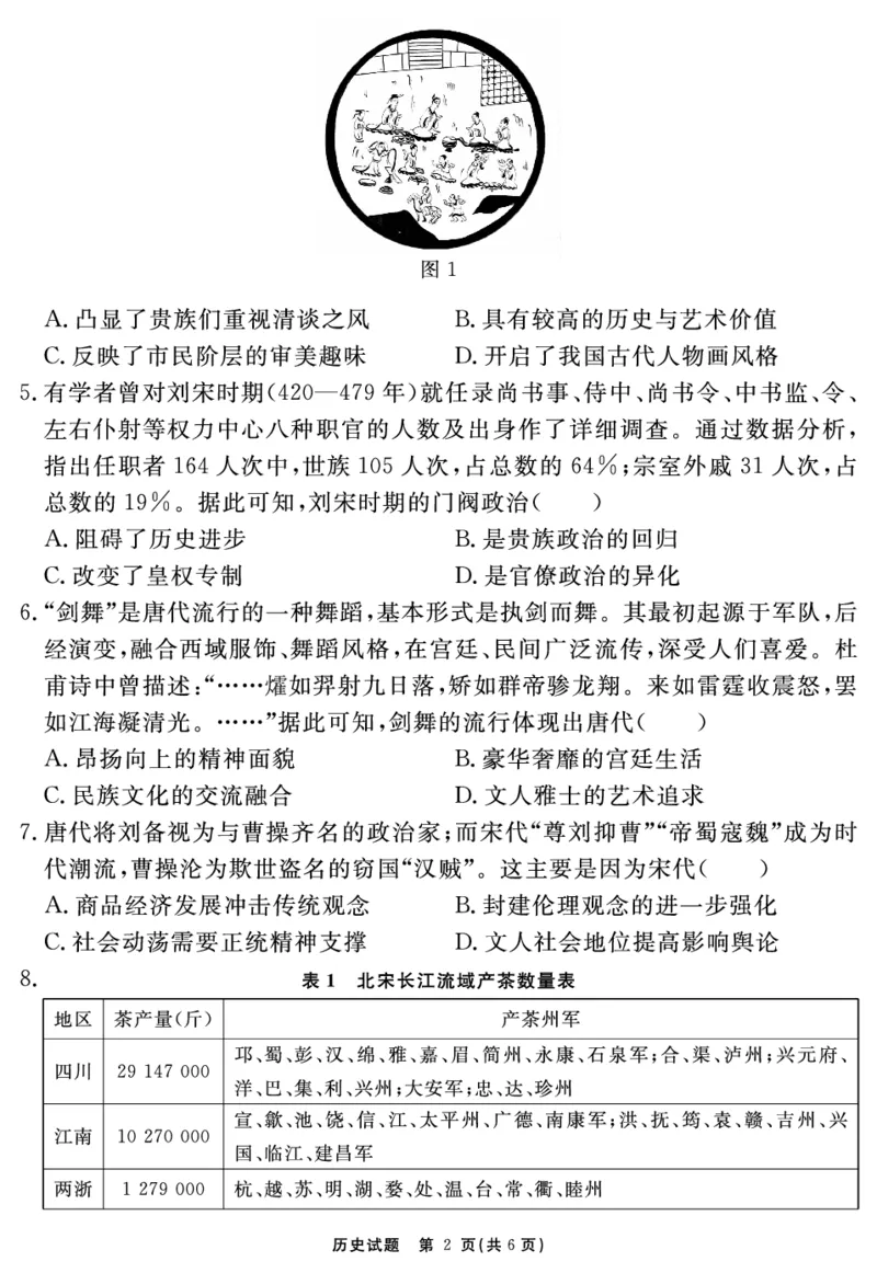 历史试题_2025年12月_2512072026届名校名师测评卷（三）（全科）_历史