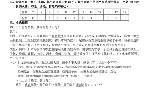 历史答案｜2506温州十校期末联考_2025年6月_250627浙江省2024学年第二学期温州十校联合体高二期末联考（全科）