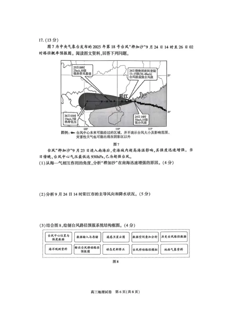 北京市朝阳区2025-2026学年高三上学期期中质量监测地理试卷（含答案）_251109北京市朝阳区2025-2026学年高三上学期期中质量检测（全科）