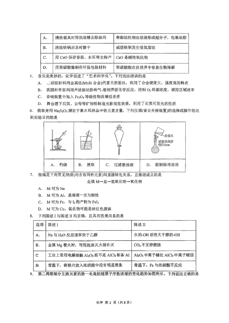 广东省执信中学、汕头市金山中学、深圳外国语学校2026届高三上学期联合调研考试化学PDF版含答案