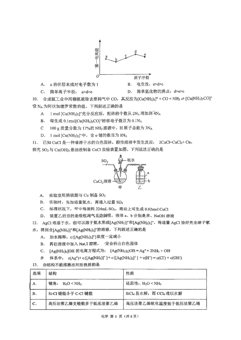 广东省执信中学、汕头市金山中学、深圳外国语学校2026届高三上学期联合调研考试化学PDF版含答案