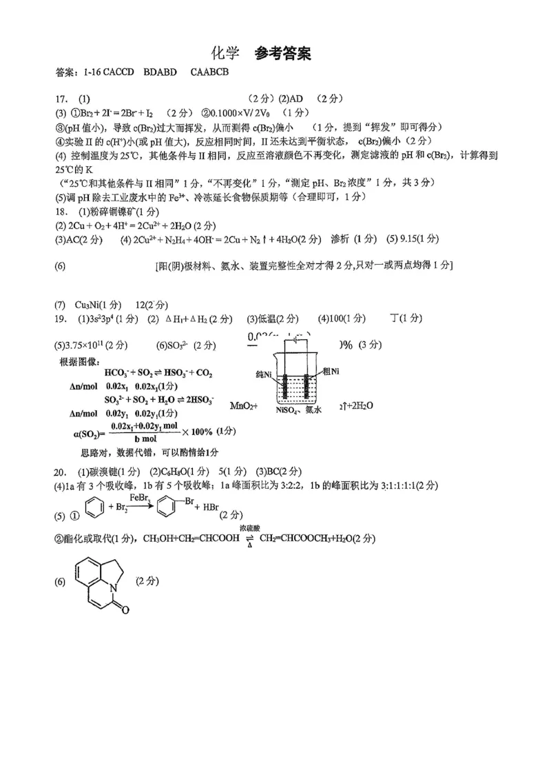 广东省执信中学、汕头市金山中学、深圳外国语学校2026届高三上学期联合调研考试化学PDF版含答案