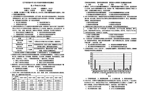 历史试卷-辽宁省实验中学2026届高三上学期期中考试_251114辽宁省实验中学2026届高三上学期期中考试（全科）