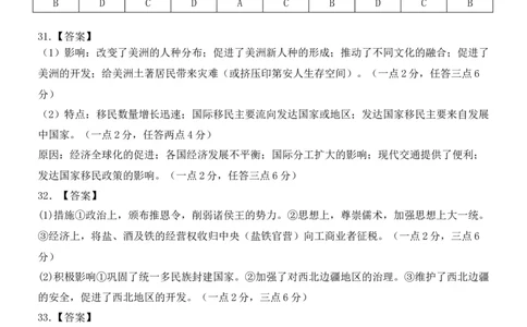 历史6月月考试卷答案_2025年6月_250622黑龙江省双鸭山市第一中学2024-2025学年高二下学期6月月考_黑龙江省双鸭山市第一中学2024-2025学年高二下学期6月月考历史