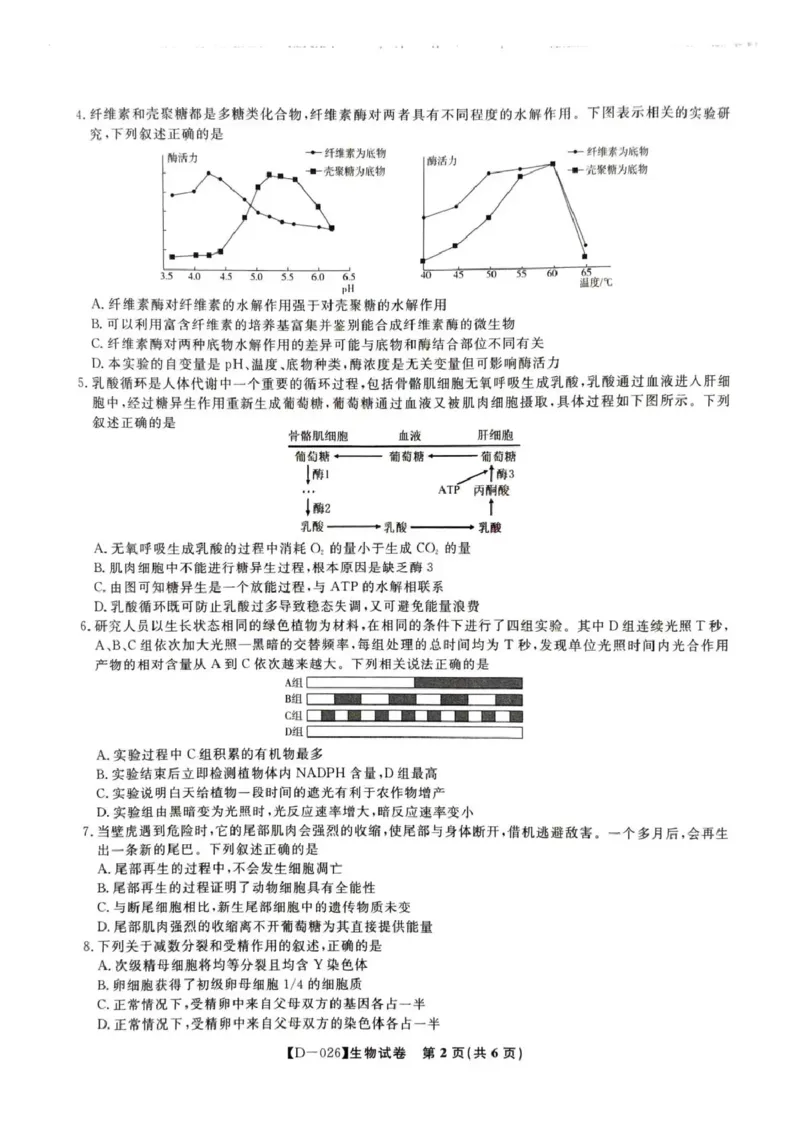 &ldquo;皖江名校联盟&rdquo;2025-2026学年高三质量检测生物_2025年12月_251220安徽省&ldquo;皖江名校联盟&rdquo;2025-2026学年高三质量检测（全科）