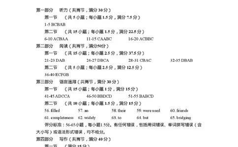 四川省自贡市普高2026届第一次诊断性考试英语答案_2025年12月_251214四川省自贡市普高2026届第一次诊断性考试_四川省自贡市普高2026届第一次诊断性考试英语