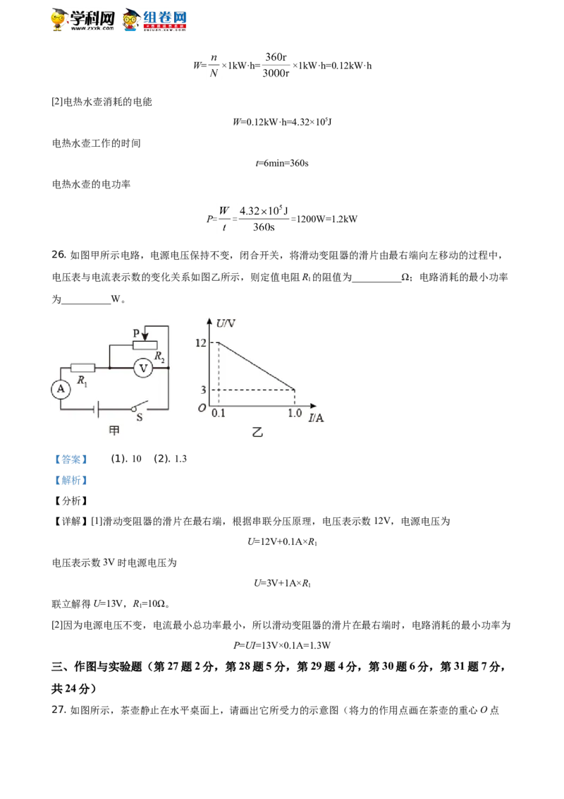 精品解析：2021年山东省临沂市中考物理真题（解析版）_中考真题_4.物理中考真题2015-2024年_地区卷_山东省_临沂物理08-22