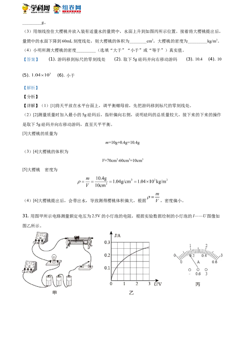 精品解析：2021年山东省临沂市中考物理真题（解析版）_中考真题_4.物理中考真题2015-2024年_地区卷_山东省_临沂物理08-22