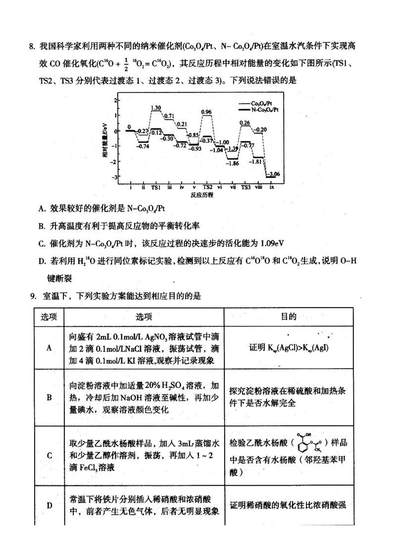 山西省大同市2026届高三年级第一次学情调研教学质量监测(及高二期末)化学试题_2025年7月_山西省大同市2026届高三上学期第一次学情调研教学质量监测（高二下学期期末）化学试题