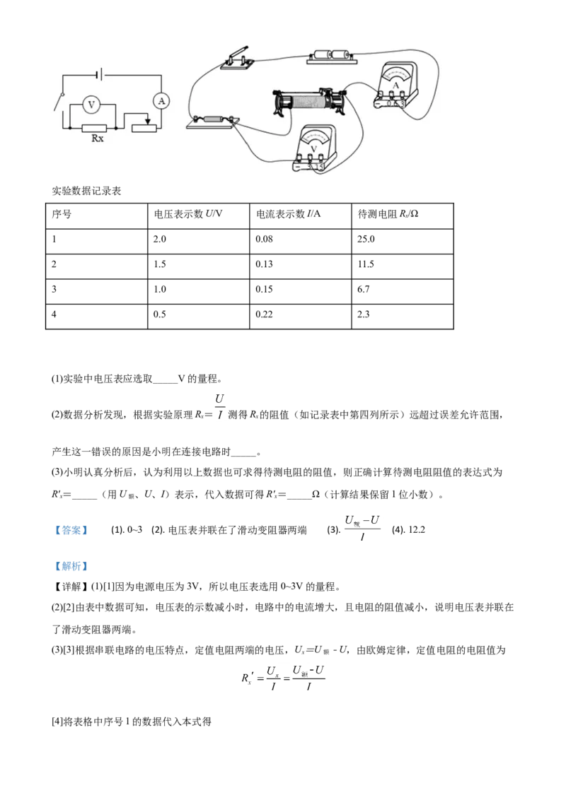 精品解析：2020年湖南省郴州市中考物理试题（解析版）_中考真题_4.物理中考真题2015-2024年_2020中考物理真题110份_2020年中考真题精品解析物理（湖南郴州卷）精编word版