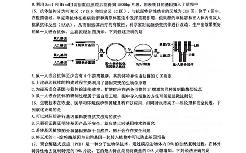 四川省绵阳南山中学2024-2025学年高二下学期6月月考生物+答案_2025年6月_250628四川省绵阳南山中学2024-2025学年高二下学期6月月考（期末热身考试）（全）