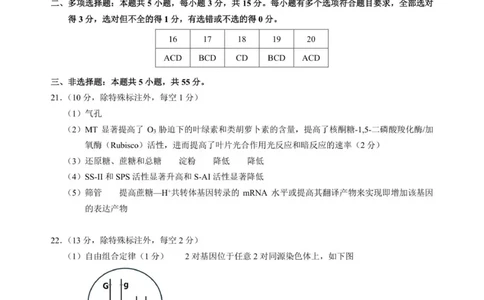 2025年12月诊断性测试生物答案_2025年12月_251229中学生标准学术能力（TDA）诊断性测试2025-2026学年高三上学期12月测试（全科）