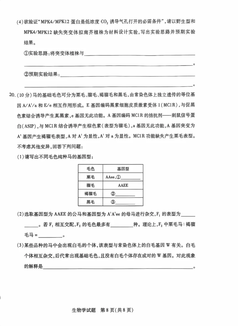 海南省2025&mdash;2026学年高三学业水平诊断（一）生物_251108天一大联考&middot;海南省2025&mdash;2026学年高三学业水平诊断（一）（全科）