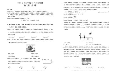 四川省百师联盟2026届高三年级11月阶段检测物理_251115四川省百师联盟2026届高三年级11月阶段检测（全科）