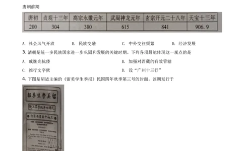精品解析：2021年湖南省长沙市中考历史试题（原卷版）_中考真题_6.历史中考真题2015-2024年_地区卷_湖南省_长沙历史08-22年