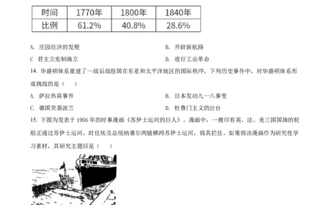 精品解析：2021年江苏省南通市中考历史试题（原卷版）_中考真题_6.历史中考真题2015-2024年_2021中考历史真题102份_江苏南通历史