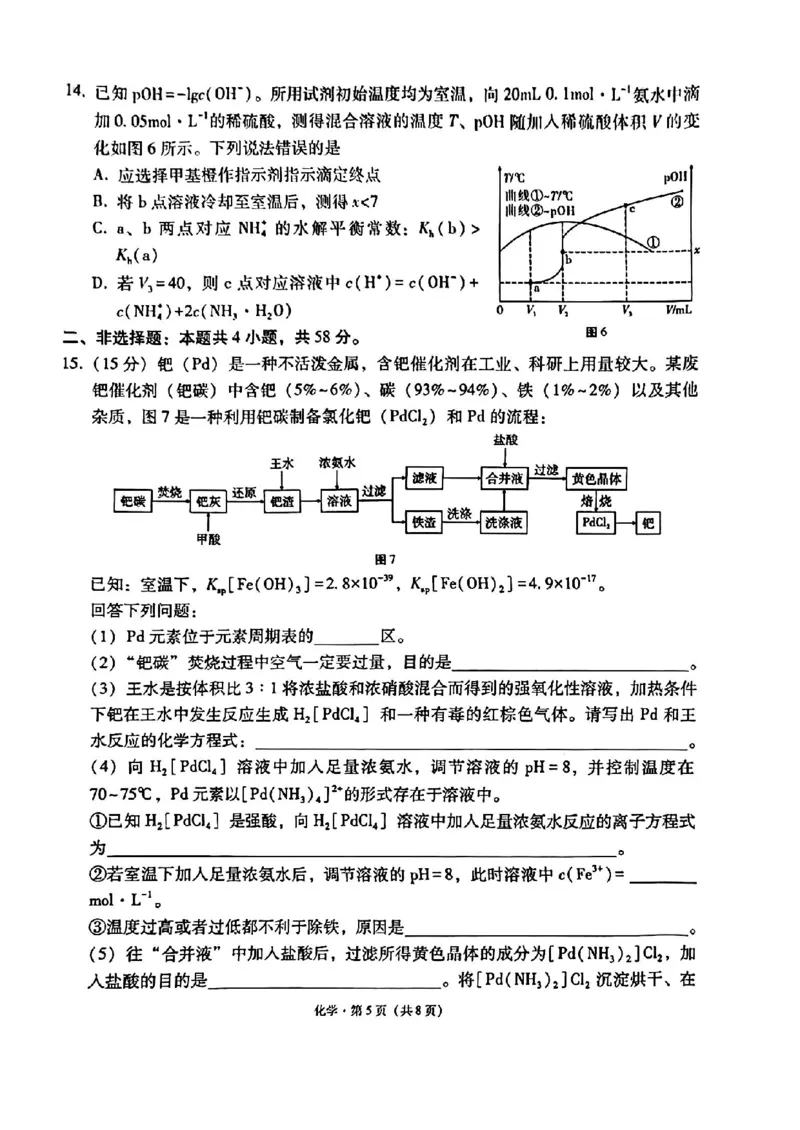 云师大附中2026届高三高考适应性月考（一）-化学试卷（含答案）_2025年6月_250618云南省云南师大附中2026届高考适应性月考卷（一）（全科）