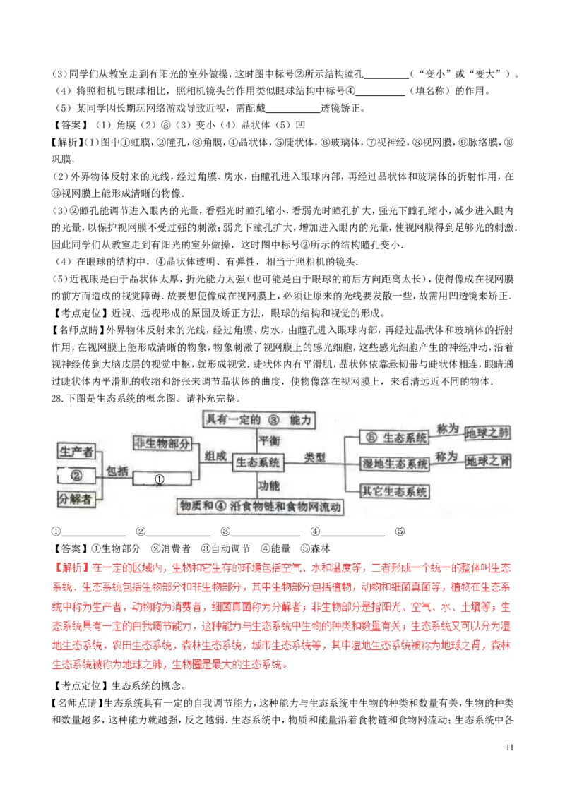湖南省长沙市2017年中考生物真题试题（含解析）_中考真题_8.生物中考真题2015-2024年_2017年全国中考生物124份