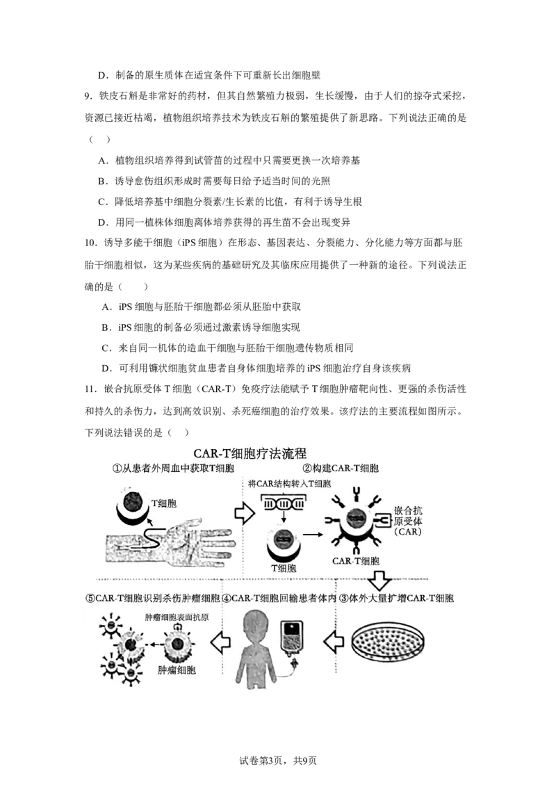 宁夏回族自治区石嘴山市惠农区石嘴山市第一中学2024-2025学年高二下学期6月月考生物试题_2025年6月_250630宁夏回族自治区石嘴山市第一中学2024-2025学年高二下学期6月月考试题（全科）