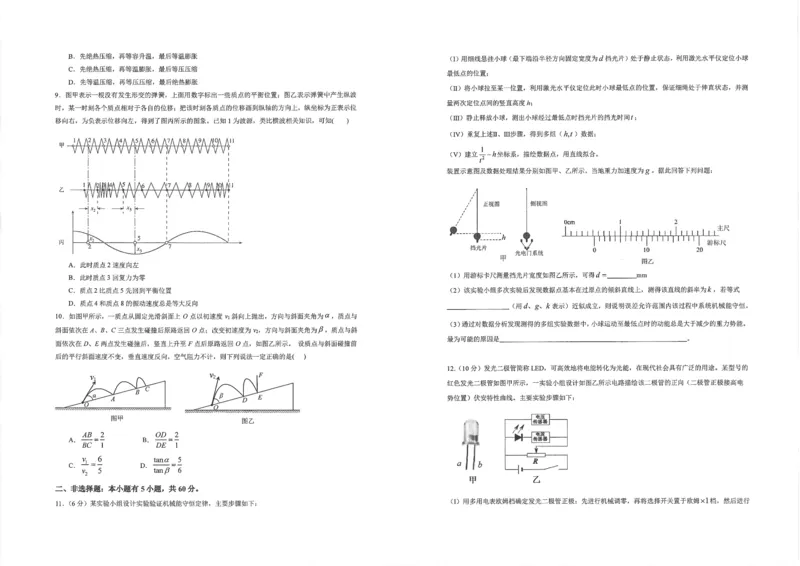 湖北省华中师大一附中2025年高考学科核心素养卷物理_2025年6月_2506042025届湖北省武汉市华中师范大学第一附属中学高三下学期核心素养卷（全科）