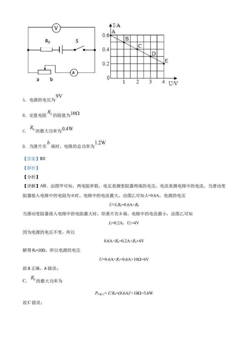 湖南省衡阳市2021年中考物理试题（解析版）_中考真题_4.物理中考真题2015-2024年_2021中考物理真题42份_2021湖南省_衡阳​