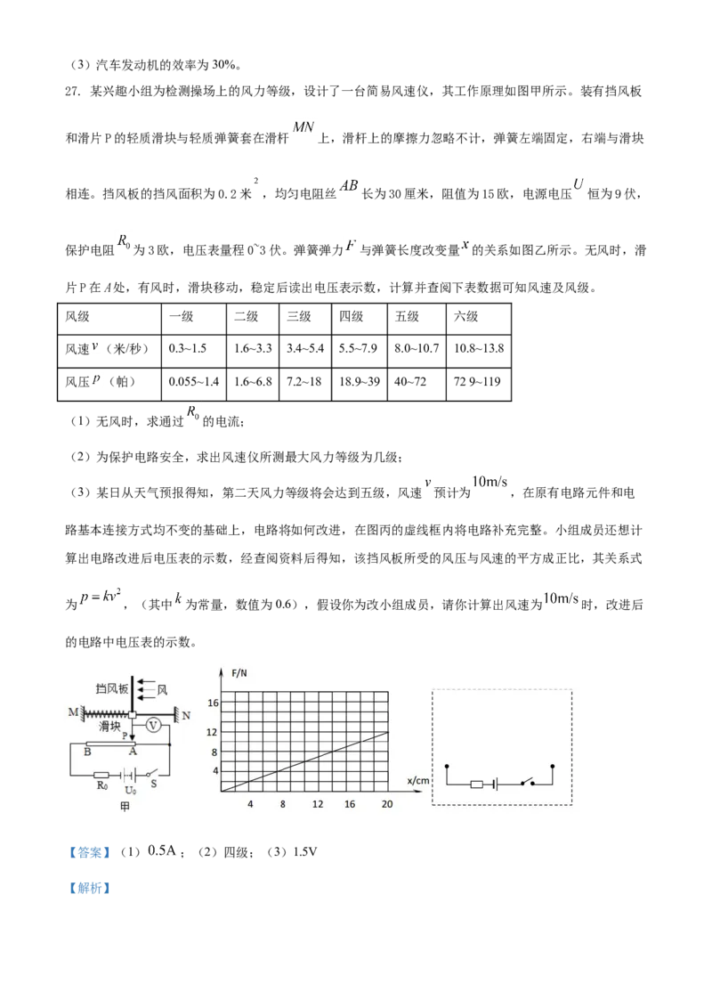 湖南省衡阳市2021年中考物理试题（解析版）_中考真题_4.物理中考真题2015-2024年_2021中考物理真题42份_2021湖南省_衡阳​