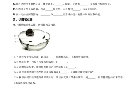 精品解析：2020年黑龙江省绥化市中考生物试题（原卷版）_中考真题_8.生物中考真题2015-2024年_2020生物真题74份_2020年中考真题精品解析生物（黑龙江绥化卷）精编word版