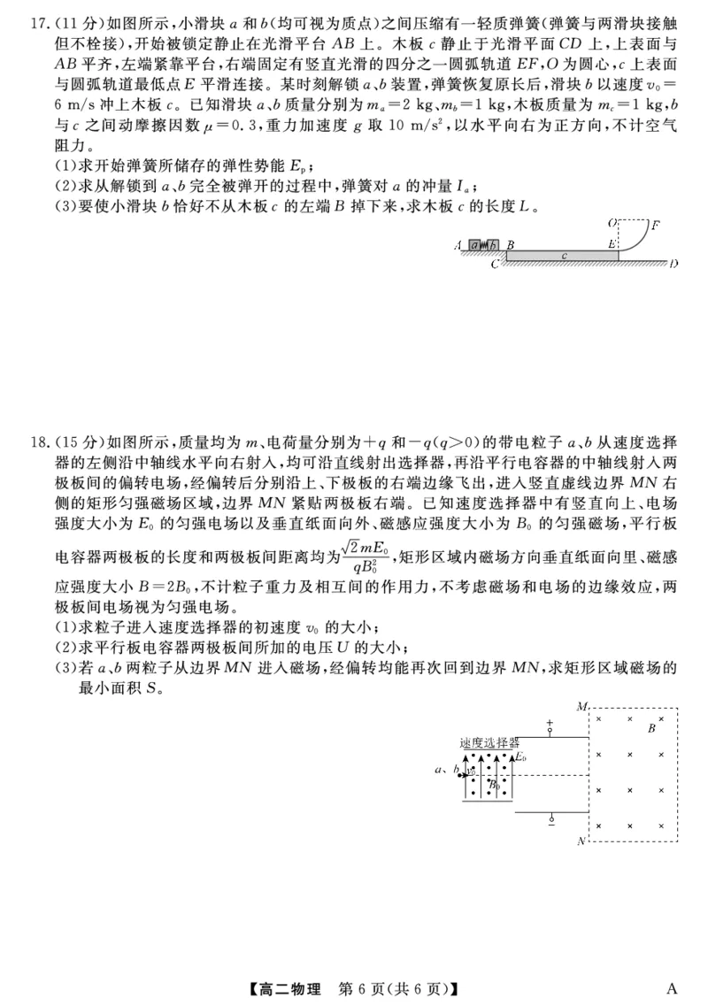 25029B-物理-A_2025年7月_250715福建省百校2024-2025学年高二下学期期末联考（全科）