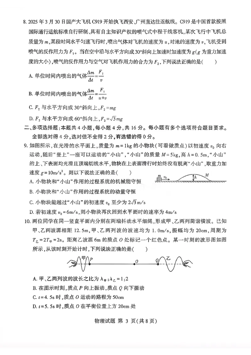 物理试卷(清晰版)-山东省临沂市（北京时代凤凰研究院）2026届高三年级教学质量检测考试（上学期期中）_251116山东省临沂市2026届高三11月教学质量检测（全科）