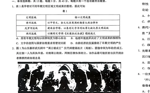 无锡市2025年秋学期高三期中教学质量调研测试历史_251108江苏省无锡市2025年秋学期高三期中教学质量调研测试（全科）_江苏省无锡市2025-2026学年高三上学期期中教学质量调研测试历史