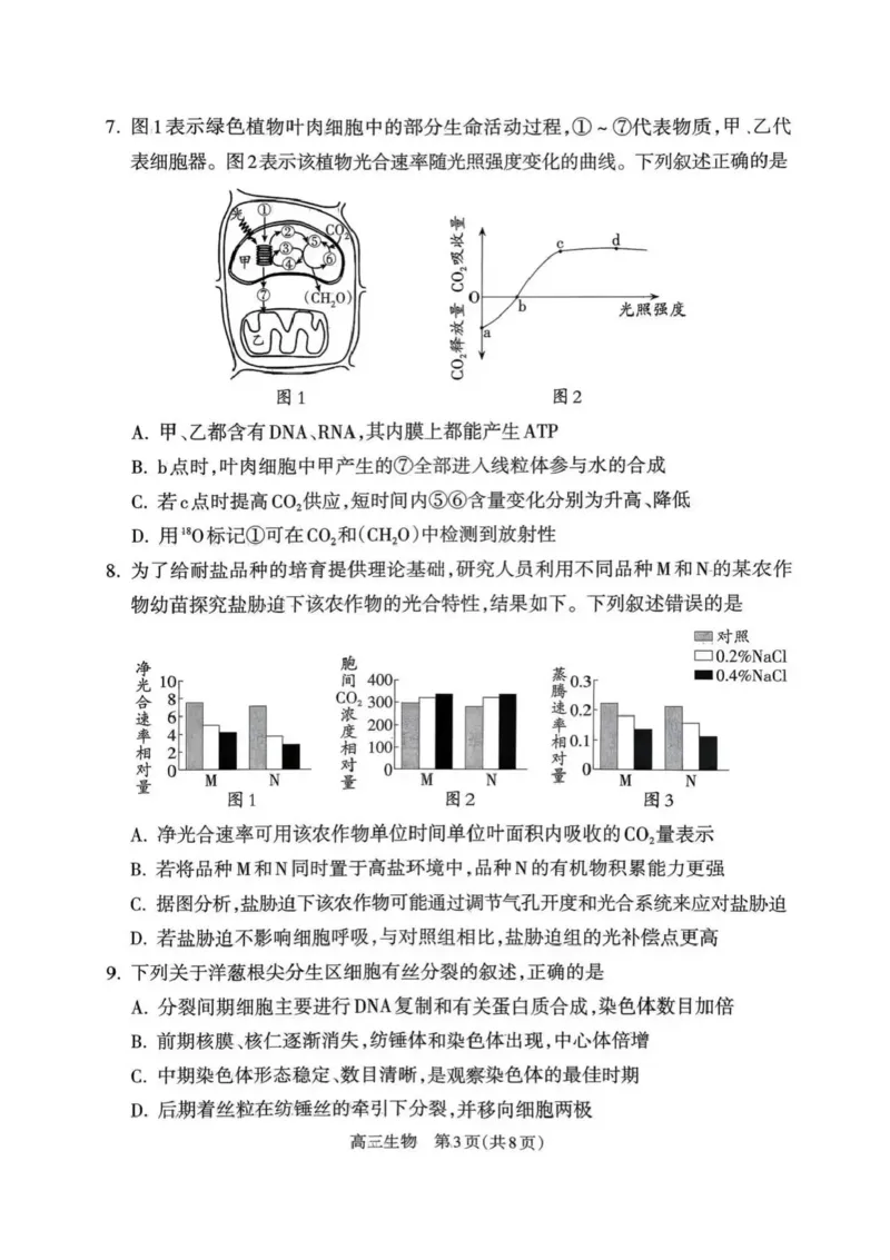 山西省吕梁市2025-2026学年高三上学期阶段性测试生物试题（含答案）_251102山西省吕梁市2025-2026学年高三上学期阶段性测试（全科）