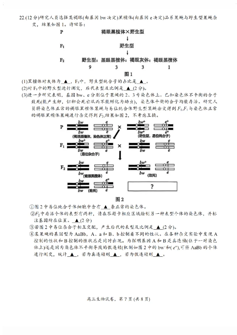 江苏省南通市海安市2026届高三年级上学期期中学业质量监测生物试卷（含答案）_251123江苏省南通市海安市2026届高三年级上学期期中学业质量监测（全科）