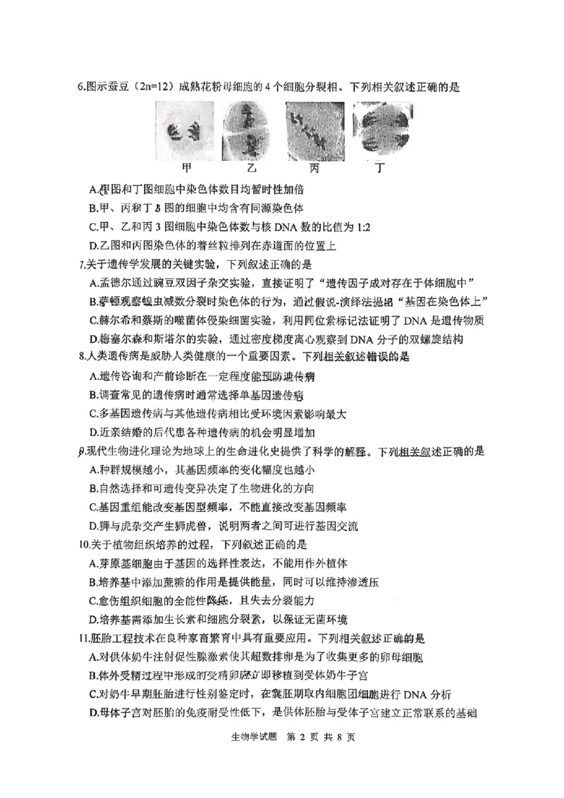 江苏省徐州市2025-2026学年高三上学期期中抽测生物试题（含答案）_251108江苏省徐州市2025-2026学年高三上学期11月期中