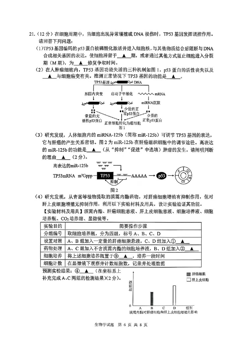 江苏省徐州市2025-2026学年高三上学期期中抽测生物试题（含答案）_251108江苏省徐州市2025-2026学年高三上学期11月期中