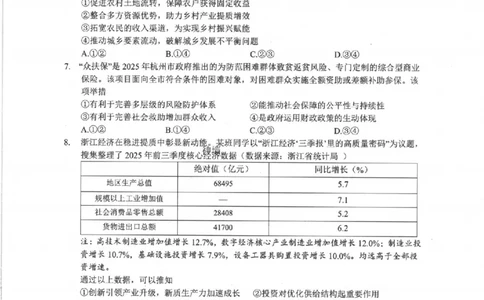 政治卷-2512浙江七校_2025年12月_2512232026年1月浙江省普通高校招生选考科目考试模拟卷(杭二温中绍一金一衢二等浙江七校)（全科）_浙江七校2025年12月高三联考政治