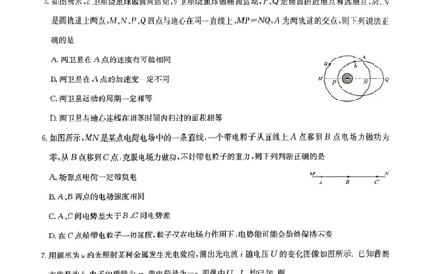 九师联盟2024-2025学年高二下学期6月摸底联考物理试题（含答案）_2025年6月_250613九师联盟2024-2025学年高二下学期6月摸底联考（全科）(1)