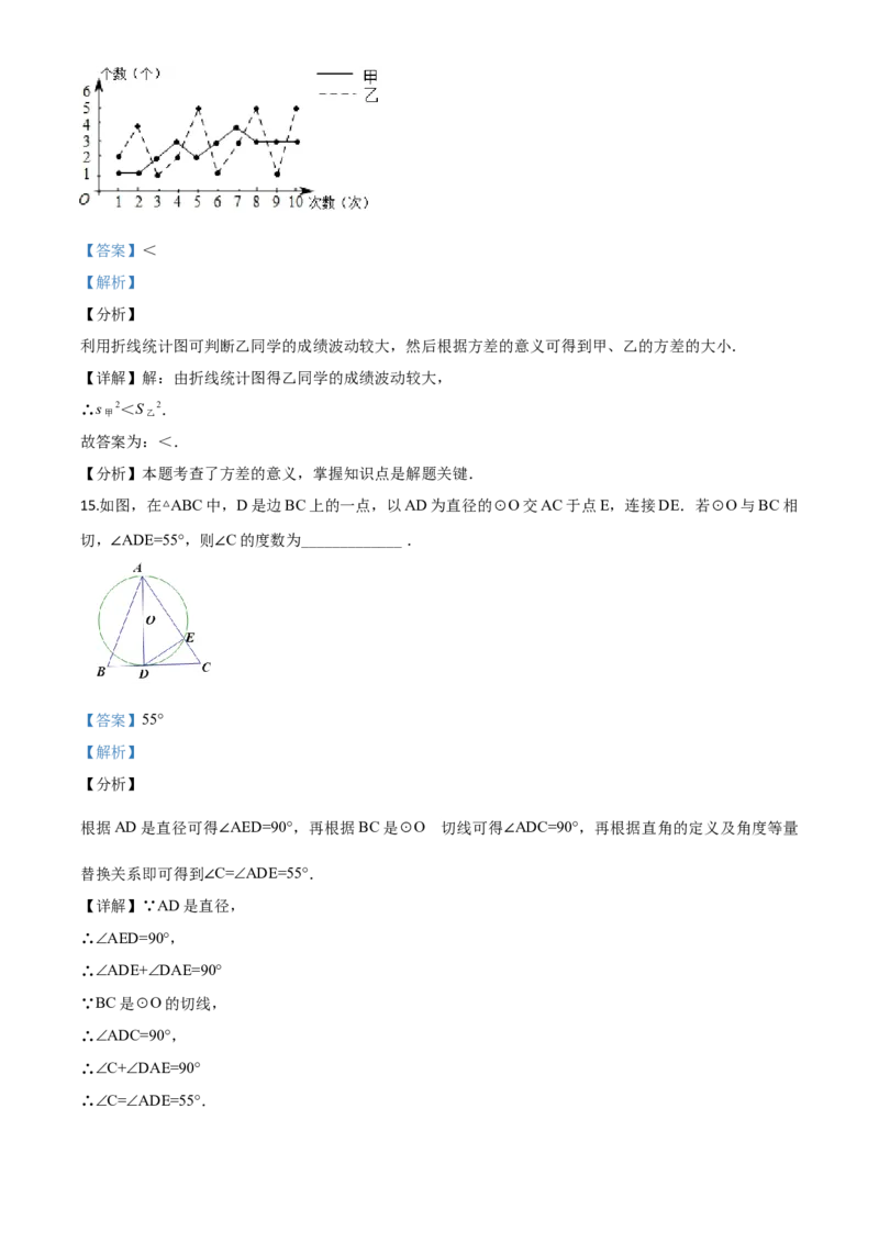 精品解析：2020年浙江省台州市中考数学试题（解析版）_中考真题_2.数学中考真题2015-2024年_2020全国多省多地中考数学真题126份_2020年中考真题精品解析数学（浙江台州卷）精编word版