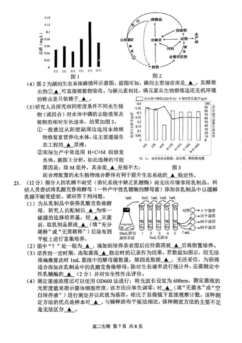 江苏省苏州市2024-2025学年高二下学期学业质量阳光指标调研生物试卷（含答案）_2025年6月_250626江苏省苏州市2024-2025学年高二下学期学业质量阳光指标调研（全科）