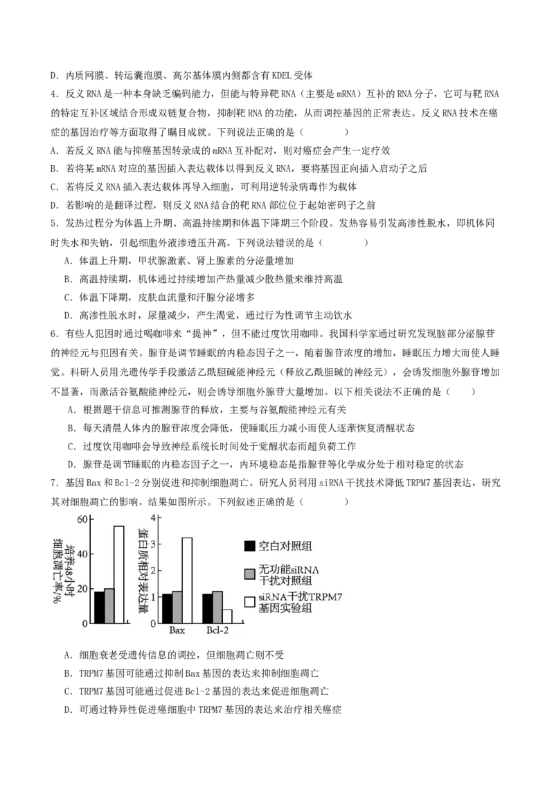 石家庄市第一中学2026届高三上学期11月期中考试生物试卷_251114石家庄市第一中学2026届高三上学期11月期中考试试卷