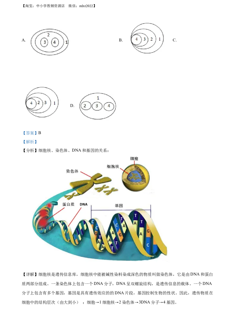 精品解析：2022年四川省广安市中考生物真题（解析版）_中考真题_8.生物中考真题2015-2024年_2022年全国中考生物114份14