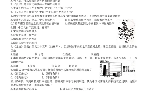 福建省漳州市2019年中考历史真题试题_中考真题_6.历史中考真题2015-2024年_2019年全国中考历史170份