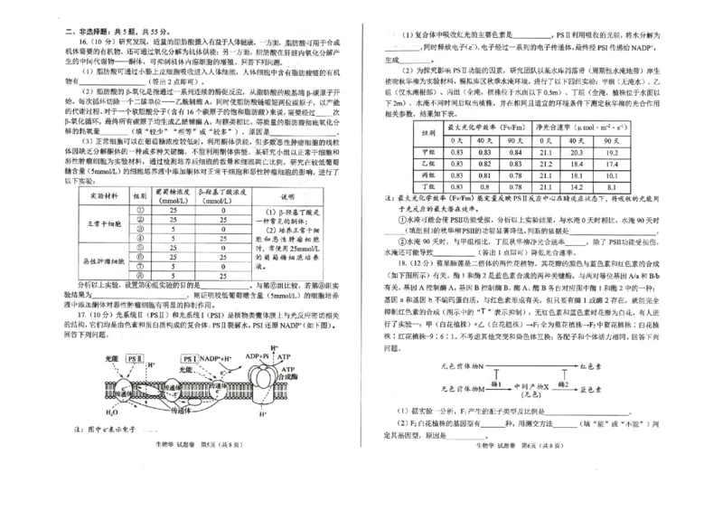 绵阳市高中2022级第一次诊断性考试生物（含答案）_251104四川省绵阳市高中2022级第一次诊断性考试（全科）