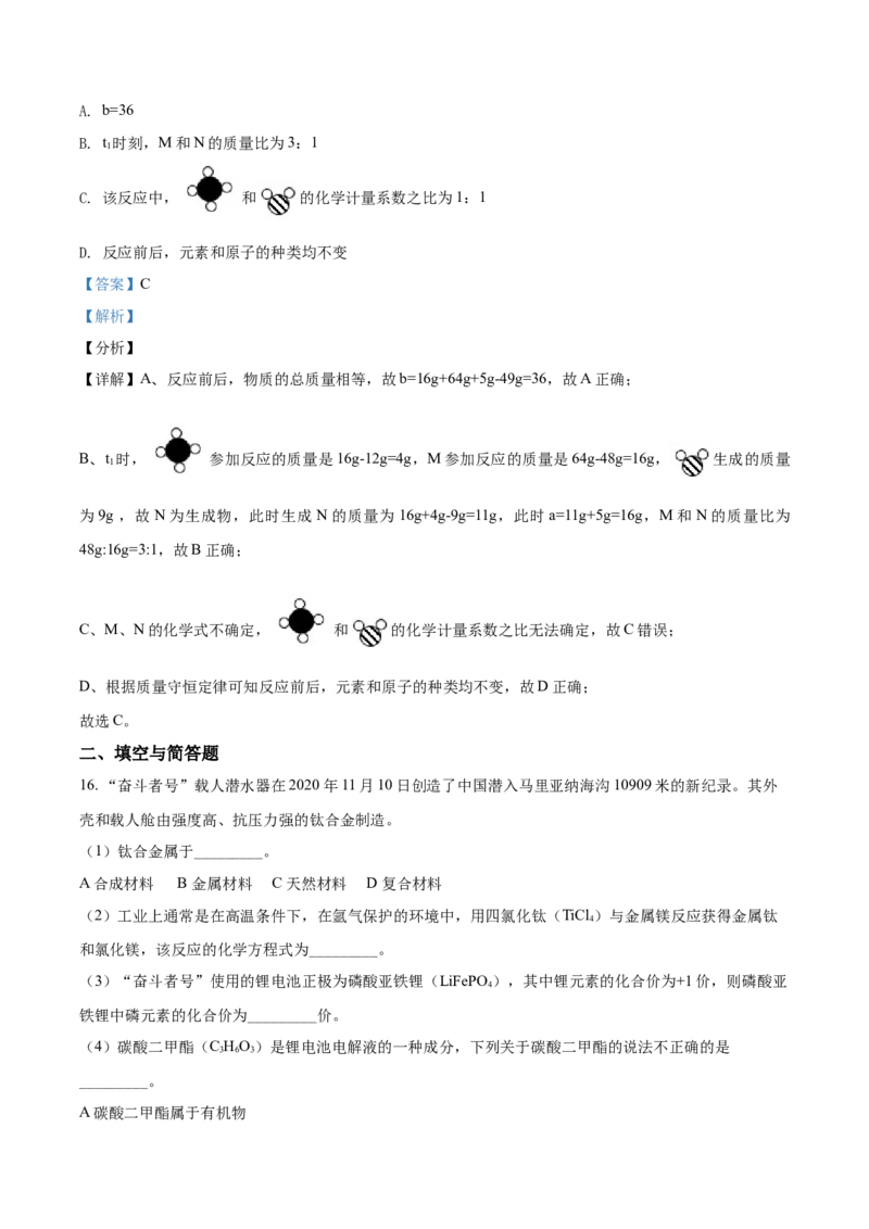 甘肃省兰州市2021年中考化学试题(A卷)（解析版）_中考真题_5.化学中考真题2015-2024年_2021年中考化学真题（83份）_兰州化学A