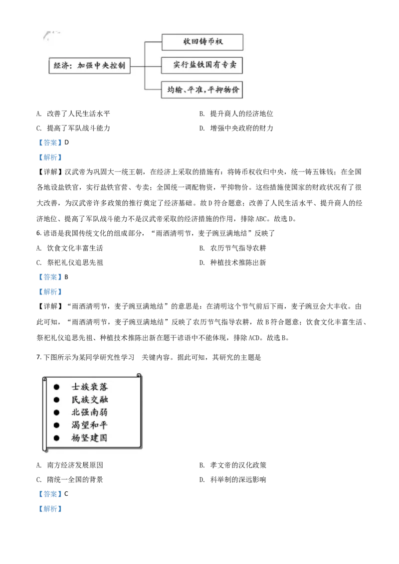 福建省2021年中考历史试题（解析版）_中考真题_6.历史中考真题2015-2024年_2021中考历史真题102份_福建历史