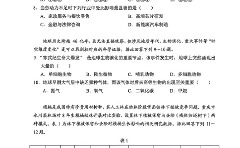 大理州2026届高中毕业生第一次复习统一检测地理_251117云南省大理州2026届高中毕业生第一次复习统一检测（全科）