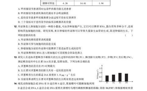 正文2025年理想树东北三省精准教学联盟高三强化卷5月生物学_2025年6月_250601理想树&middot;东北三省精准教学2025年5月高三联考-强化卷（全科）